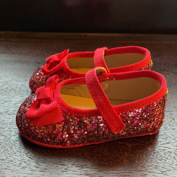 Kate Spade Glitter Mary Jane With Bow Crib Shoes - Picture 2 of 3